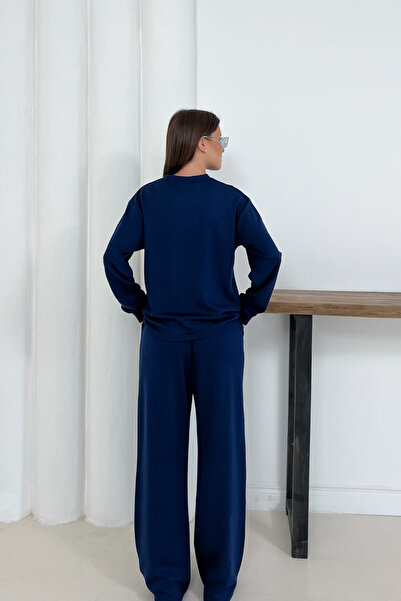 The Robi Women's Navy Blue Modal Fabric Comfortable Cut Double Suit