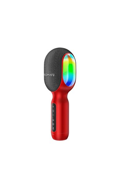 Promate 5in1 wireless karaokw microphone & speaker with dynamic rgb lights red