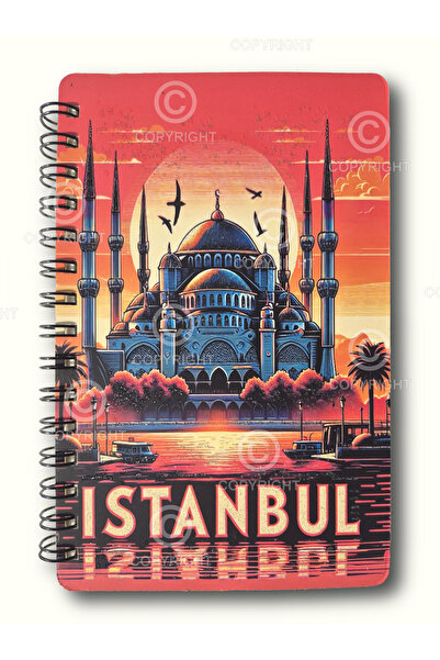 Mia Pera Glitter Notebook Istanbul A5 New Year Unlined Spiral 14X21 cm Sultanahmet