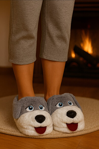 ALB TERLİK AYAKKABI SAN. TİC. LTD. ŞTİ. Köpek Şeklinde Peluş Panduf - Peluş, ...