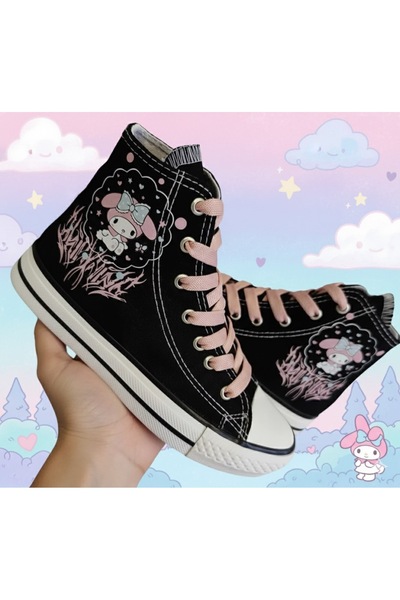 ÖZDE shoes Baskılı Siyah Bilekli Spor Ayakkabı Snekaer