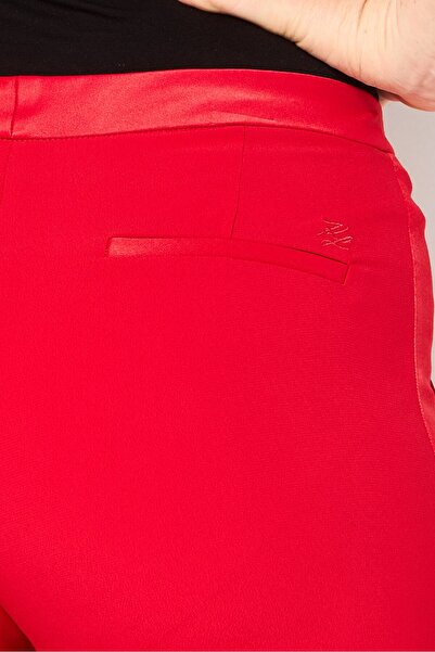 Karl Lagerfeld Women Regular Fit Solid Straight Leg Pants, Red