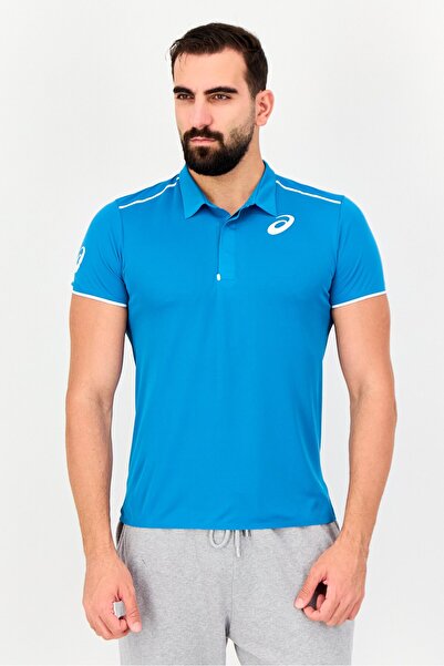 Asics Men Sportswear Fit Short Sleeve Training Polo Shirt, Dark Blue