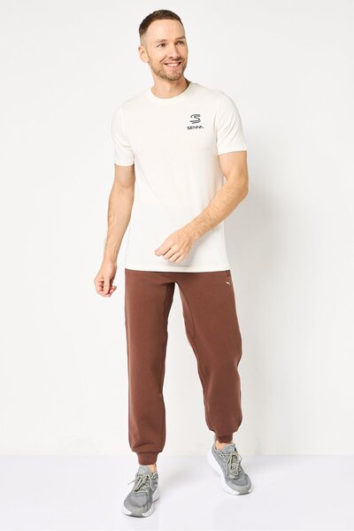 Puma تي شيرت رجالي رياضي بأكمام قصيرة مناسب للخارج، أبيض فاتح