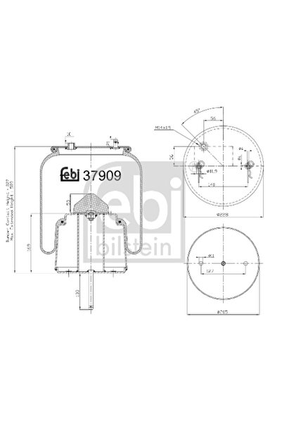 FEBI BILSTEIN Въздушни окачващи маншони заден десен мост Scania 4 - серия авт...