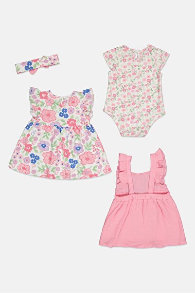 English Laundry Toddlers Girl 4 Pcs Floral Print Dress Set, Multicolor