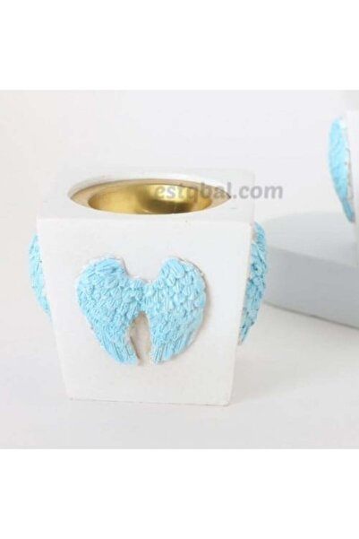 GIFT دزينة (12 قطعة) مبخرة بخور على شكل جناح ملاك أزرق سماوي