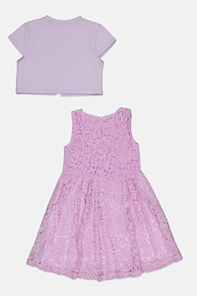 English Laundry Toddlers Girl 2 Pieces Textured Top And Dress Set, Lavender
