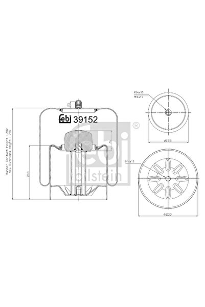 FEBI BILSTEIN Burduf, Suspensie Pneumatica Mercedes-benz Actros Mp2 / Mp3 200...