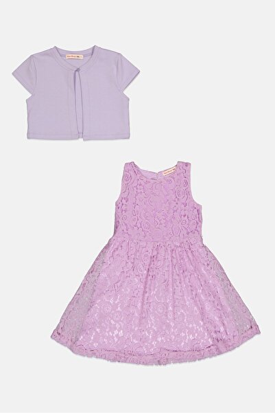 English Laundry Toddlers Girl 2 Pieces Textured Top And Dress Set, Lavender