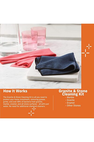 Other E-cloth Luxury Microfiber Cleaning Cloths for Granite & Stone - 2 Pack