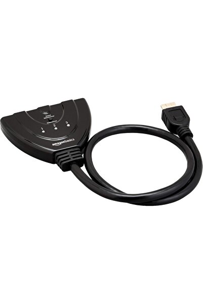 Amazon basics 3-Port HDMI Switch with Braided Cable (Supports 4K@30Hz)