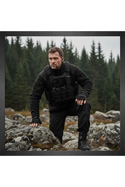 Hipolar Tactical Polar Fleece Jacket, Black, Winter