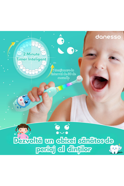 DANESSO Sonic Electric Toothbrush, Danesso® Oral, For Children, 24,000 Pulses, 0-6 Years, Blue