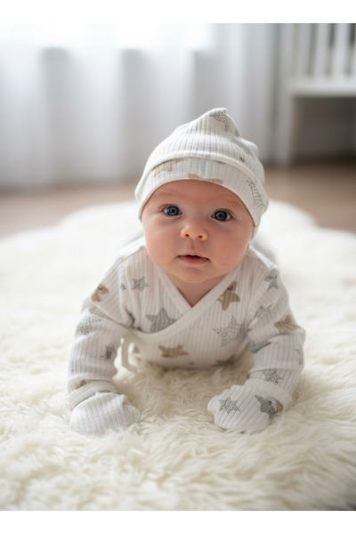 KAENCO 10 Parça Yeni Doğan Hastane Çıkışı & Hoş Geldin Erkek Bebek Seti (Hediye Kutulu&Ayıcıklı)–Babyshower