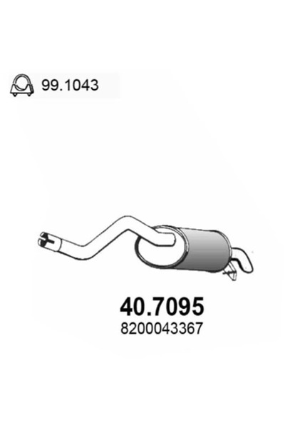 ASSO Краен ауспух Renault Clio Symbol 1/Symbol 2