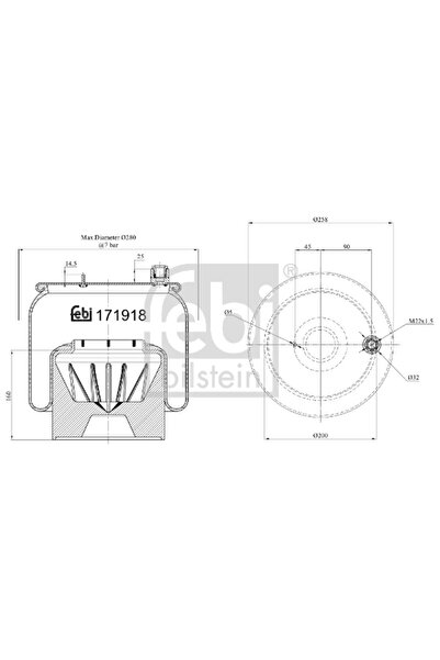 FEBI BILSTEIN Въздушни окачващи маншони за заден мост Mercedes-Benz Actros MP...