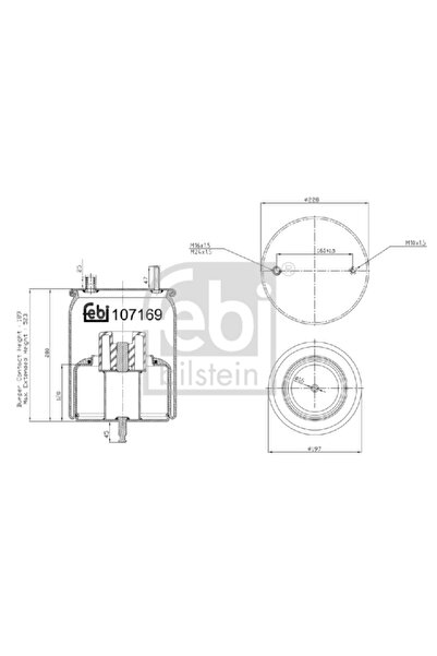 FEBI BILSTEIN Burduf Suspensie Pneumatica Axa Conducatoare Nevirata Volvo Fh ...