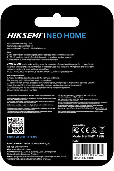 Hiksemi 128GB Micro SD Card KSA Version with KSA 7 Years Warranty Support