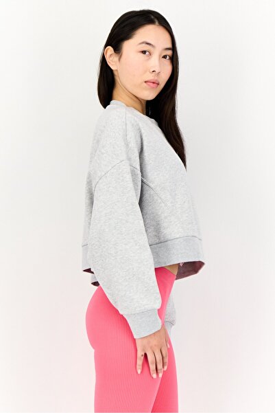 Puma Women Sportswear Fit Long Sleeves Running Sweatshirt, Light Grey