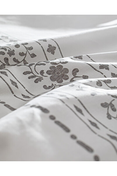Madame Coco Arber Çift Kişilik %100 Pamuk Nevresim Takımı - Gri
