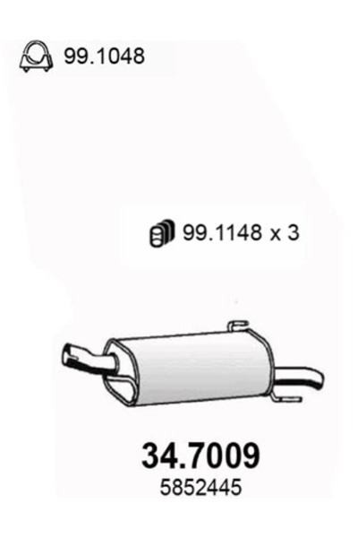 ASSO Toba Esapament Finala Opel Astra G/Meriva A Microbus Vauxhall Meriva A