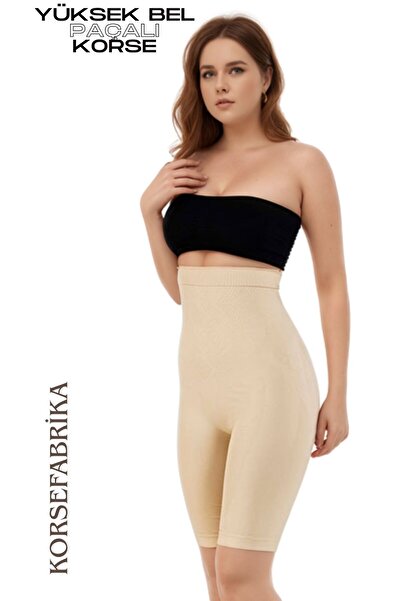 KORSEFABRİKA Shaping / Sculpting Non-Marking High-Waisted Long Leg Breathable Invisible Effective Women's Corset
