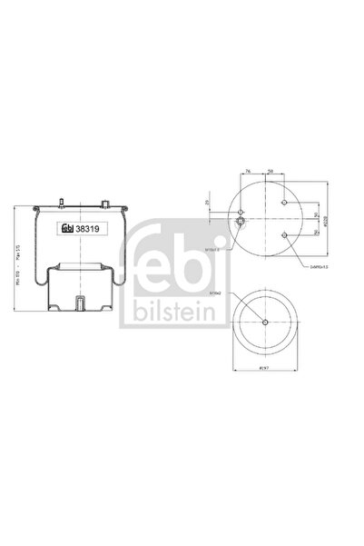 FEBI BILSTEIN Въздушни окачващи маншони заден десен мост Daf 85 Cf/Cf 75/Cf 85