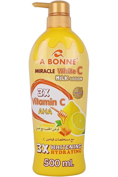 Bonne لوشن حليب بوني ميراكل وايت سي بتركيبة فيتامين سي والعسل 500 مل