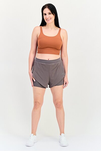 adidas Women Sportswear Fit 2 In 1 Training Shorts, Grey