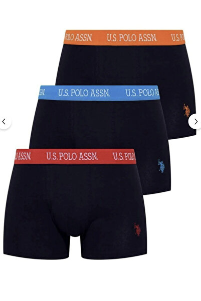 U.S. Polo Assn. سروال داخلي رجالي ملون مرخص 95% قطن 5% إيلاستين 3 قطع
