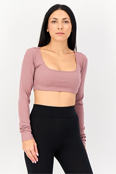 adidas Women Sportswear Fit Long Sleeve Outdoor Top, Mauve