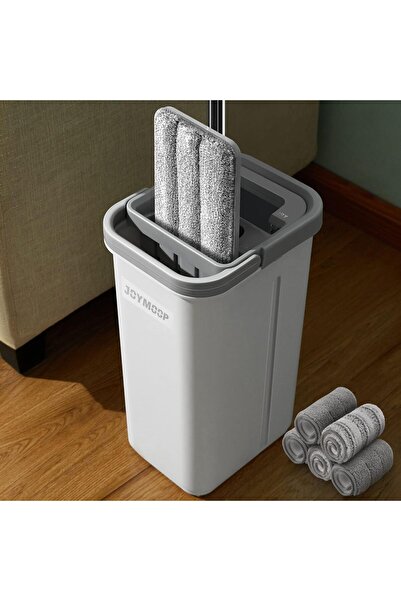 Other JOYMOOP Mop & Bucket Set with Spinner — Flat 50" Mop + 5 Washable Microfiber Pads (Wet & Dry)