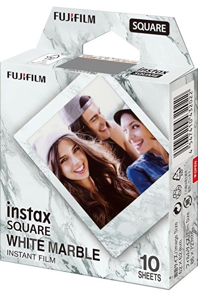 Fujifilm فيلم Instax Square رقم 16656473، رخام أبيض، عبوة من 10 قطع
