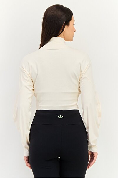 adidas Women Sportswear Fit Long Sleeves Training Bodysuits, Cream