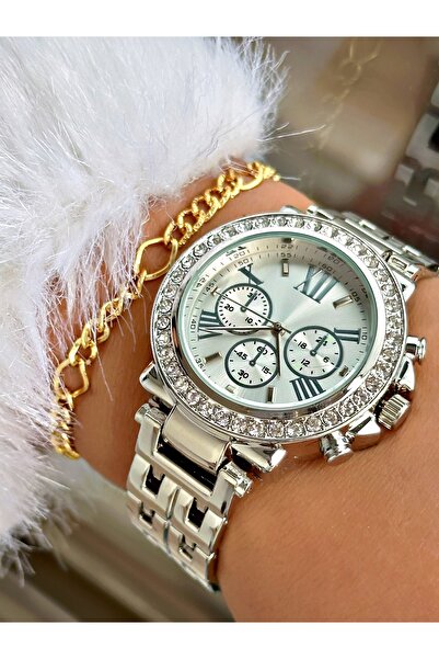 Tisaati Special Series Stone-Encrusted Eşref April Fool's Day Modal Roman Numeral Metal Cord Women's Wristwatch-Bracelet with Gift