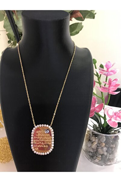 stainless steell Buseli Ayetel Kürsili Kolye