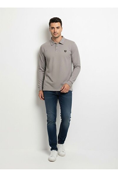 assef Men's Polo Neck Plain Long Sleeve Sweatshirt