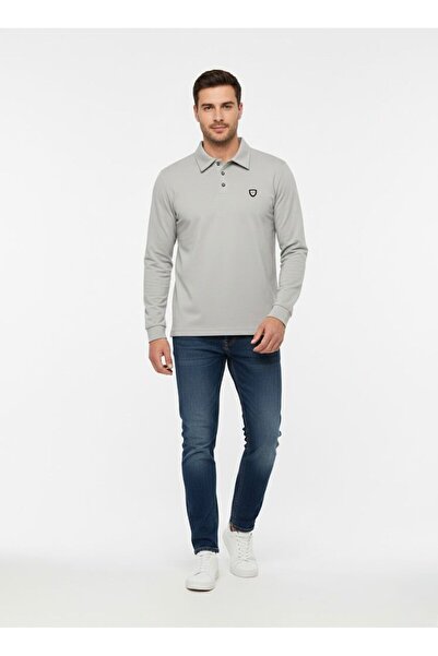 assef Men's Polo Neck Plain Long Sleeve Sweatshirt