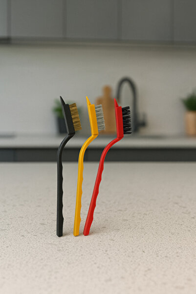 MEYA PİNE مجموعة فرش التنظيف العملية متعددة الأغراض مكونة من 3 قطع لحوض الموق...