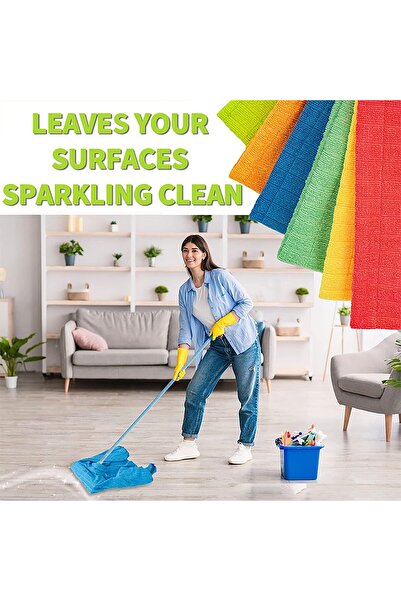 Other HELOMOR Pack of 6 Large Microfiber Cleaning Cloths 30×18 in, Reusable, High-Absorbency, Lint-Free,