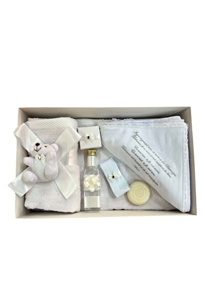 KidsMagazin Set de botez Ursuleț Alb