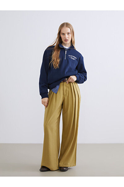 LC Waikiki Özmarka New Season Loose Fit Wide Leg Women's Pleated Trousers