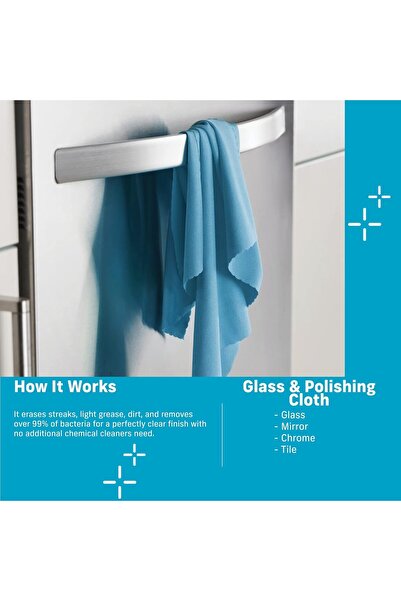 Other E-cloth Glass Polishing Cloth - Sustainable Microfiber Cleaning Set, Washable & Reusable, 4-Pack (Up