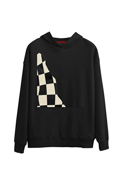 Açık Garaj Φούτερ με κουκούλα τετράγωνης διατομής με τύπωμα Premium 3 Thread Ş επένδυση fleece K με κουκούλα Unisex, Γυναικεία, Ανδρικά Φούτερ με κουκούλα