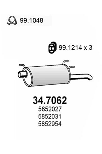 ASSO Toba Esapament Finala Opel Astra F Vauxhall Astra Model 3 Limuzina