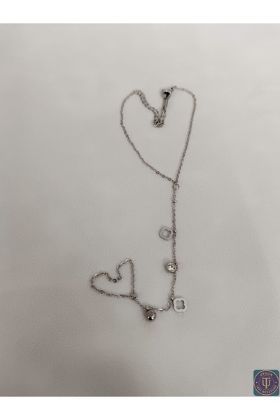 uyguntakıaksesuar شاحمران فضي اللون بتصميم زهرة وتفاصيل لؤلؤية – ستانلس ستيل ...