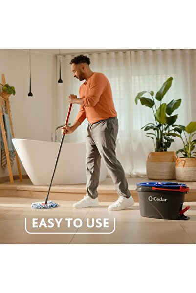 Other O-Cedar Microfiber Rinse Clean EasyWring Spin Mop Replacement Head, Blue, 1-Pack