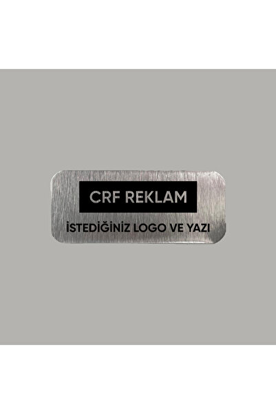 Metal Üzeri Baskı İstediğiniz Logo ve Yazıyla 3x7 cm Arkası Yapışkanlı