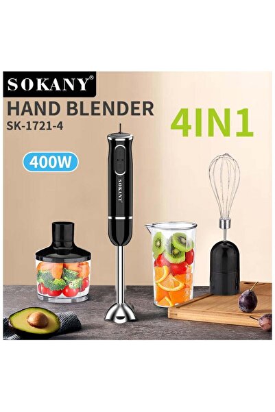 SOKANY SK-1721-4 خلاط يدوي متعدد الوظائف 4 في 1، معالج طعام، مفرمة كهربائية 400 واط